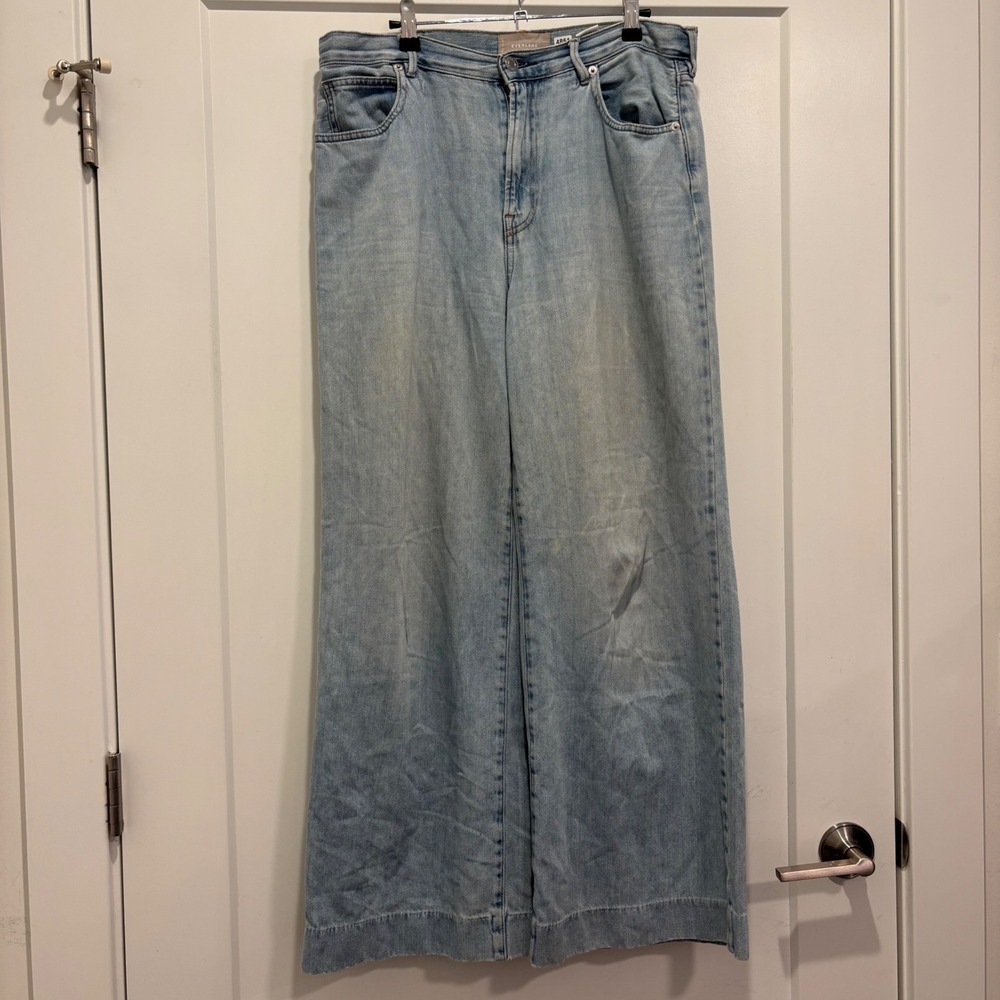 Everlane The Summer Wide Leg Jean Light Wash Blue Denim High Rise Pants Size 30